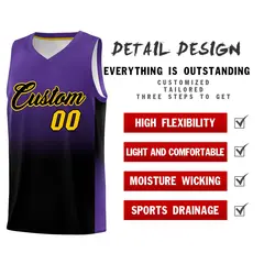 Purple Black Gradient Basketball Jersey Sports Uniform 2
