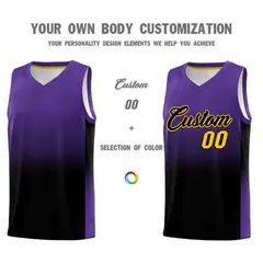 Purple Black Gradient Basketball Jersey Sports Uniform 3