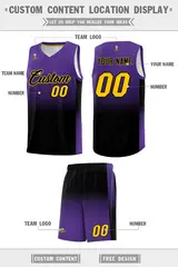 Purple Black Gradient Basketball Jersey Sports Uniform 5