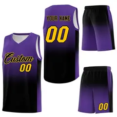 Purple Black Gradient Basketball Jersey Sports Uniform 7