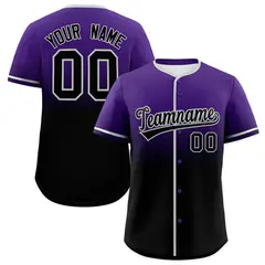Purple Black Gradient Fashion Baseball Jersey