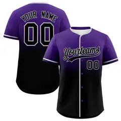 Purple Black Gradient Fashion Baseball Jersey 1