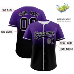 Purple Black Gradient Fashion Baseball Jersey 3