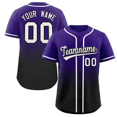 Purple Black Gradient Fashion Baseball Jersey