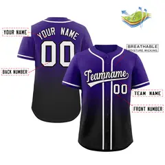 Purple Black Gradient Fashion Baseball Jersey 2