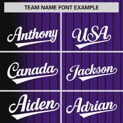 Purple Black Gradient Pinstripe Varsity Full-Snap Letterman Baseball Jacket 3