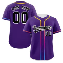 Purple Black Gradient Ribbed Authentic Baseball Jersey 1