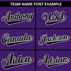 Purple Black Gradient Ribbed Authentic Baseball Jersey 3