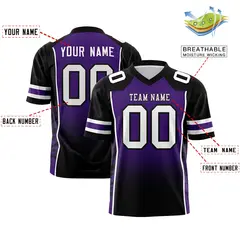 Purple Black Gradient Side Pattern Authentic Football Jersey 2