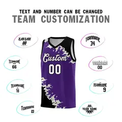 Purple Black-Gray Sparkle Pattern Basketball Kits 4