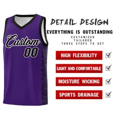 Purple Black Indians Pattern Basketball Uniform Jersey 2