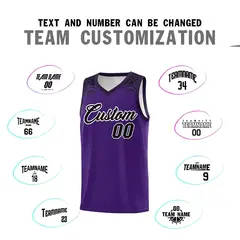 Purple Black Indians Print Basketball Uniform Jersey 4