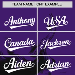 Purple Black Ink Pattern Authentic Baseball Jersey 3
