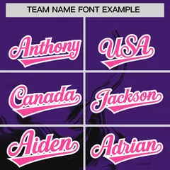 Purple Black Ink Pattern Authentic Baseball Jersey 3