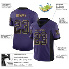 Purple Black-Old Gold Drift Fashion Mesh Football Jersey 2