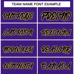Purple Black-Old Gold Varsity Full-Snap Letterman Jacket 5
