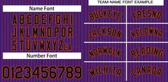 Purple Black-Orange Stripe Authentic Fashion Baseball Jersey 3