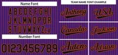 Purple Black-Orange Stripe Authentic Fashion Baseball Jersey 3