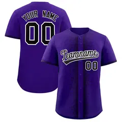 Purple Black Phonetic Rhythm Authentic Baseball Jersey