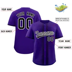 Purple Black Phonetic Rhythm Authentic Baseball Jersey 2
