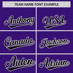 Purple Black Phonetic Rhythm Authentic Baseball Jersey 3