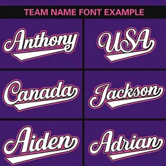 Purple Black-Pink Color Block Authentic Baseball Jersey 3