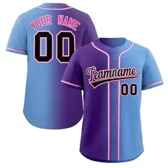 Purple Black-Pink Gradient Fashion Authentic Baseball Jersey 1