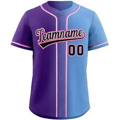 Purple Black-Pink Gradient Fashion Authentic Baseball Jersey 3