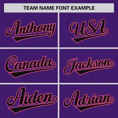 Purple Black-Pink Raglan Sleeves Authentic Baseball Jersey 3