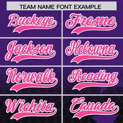 Purple Black Pink Rising Stars Gradient Baseball Jersey 3