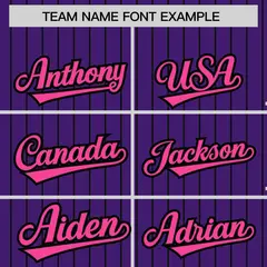 Purple Black Pinstripe Raglan Full-Snap Letterman Baseball Jacket 3
