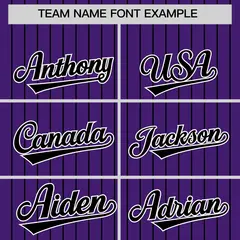 Purple Black Pinstripe Two-Tone Authentic Baseball Jersey 3