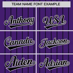 Purple Black Pinstripe Two-Tone Authentic Baseball Jersey 3