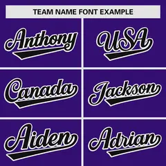 Purple Black Raglan Sleeves Authentic Baseball Jersey 3