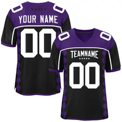 Purple Black Side Blocks Raglan Authentic Football Jersey