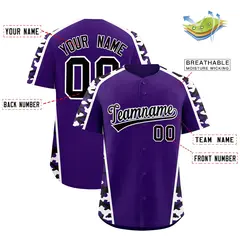 Purple Black Side Camo Baseball Jersey 2