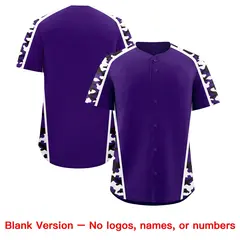 Purple Black Side Camo Baseball Jersey 7