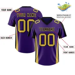 Purple Black Side Stripe Authentic Football Jersey 2