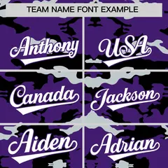 Purple Black Silver Camo Sleeveless Baseball Jersey 3
