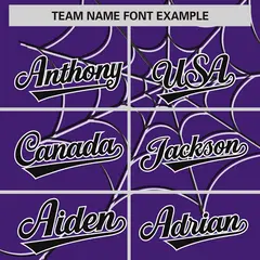 Purple Black Spider Web Raglan Baseball Jersey 3