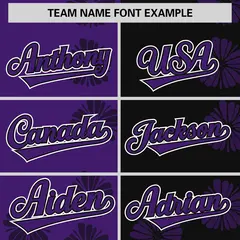 Purple Black Split Flower Graffiti Authentic Baseball Jersey 3