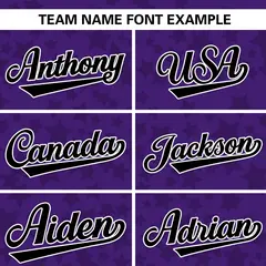 Purple Black Star Graffiti Pattern Authentic Baseball Jersey 3