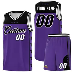 Purple Black Star Pattern Uniform Basketball Jersey