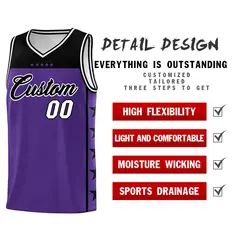 Purple Black Star Pattern Uniform Basketball Jersey 2