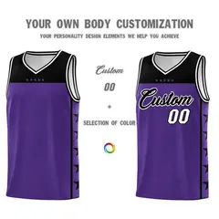 Purple Black Star Pattern Uniform Basketball Jersey 3