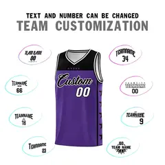 Purple Black Star Pattern Uniform Basketball Jersey 4