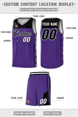 Purple Black Star Pattern Uniform Basketball Jersey 5