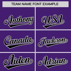 Purple Black Star Ribbing Authentic Baseball Jersey 3