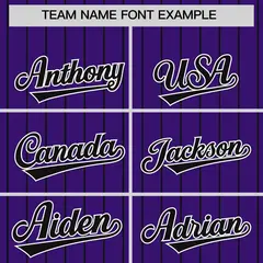 Purple Black Stripe Raglan Sleeves Fashion Baseball Jersey 3