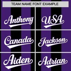 Purple Black Stripe Two-Button Softball Jersey 3